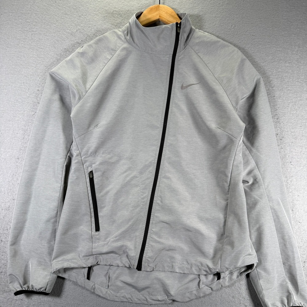 Nike Running Jacket Womens Size Small Lightweight Zip Up Athletic Gray Active